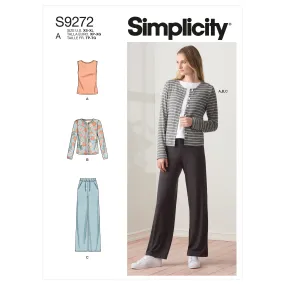 Simplicity Pattern 9272 Misses' Knit Cardigan Top & Pants