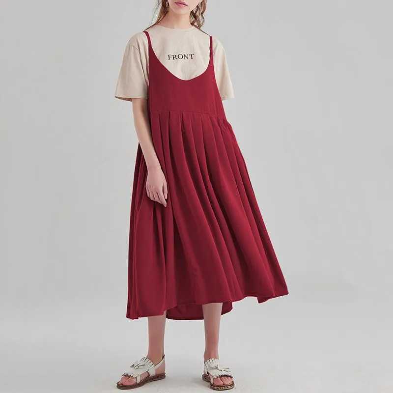 Soak Up The Sun Cotton Overall Dress Midi