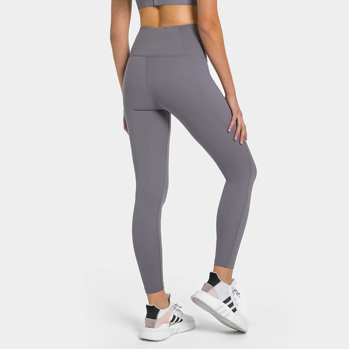 Solid Color High Waist Elastic Leggings