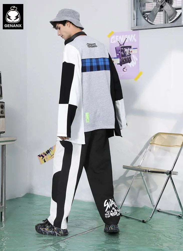 Sports Style Contrast Color Letter Print Casual Pants