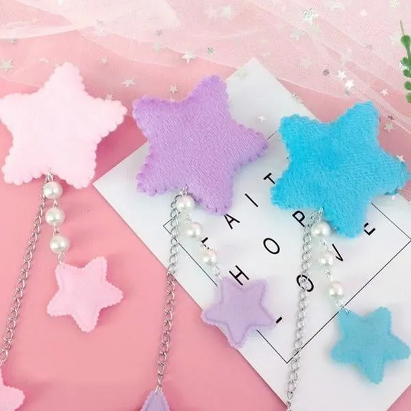 Starry Dangle Hair Clips