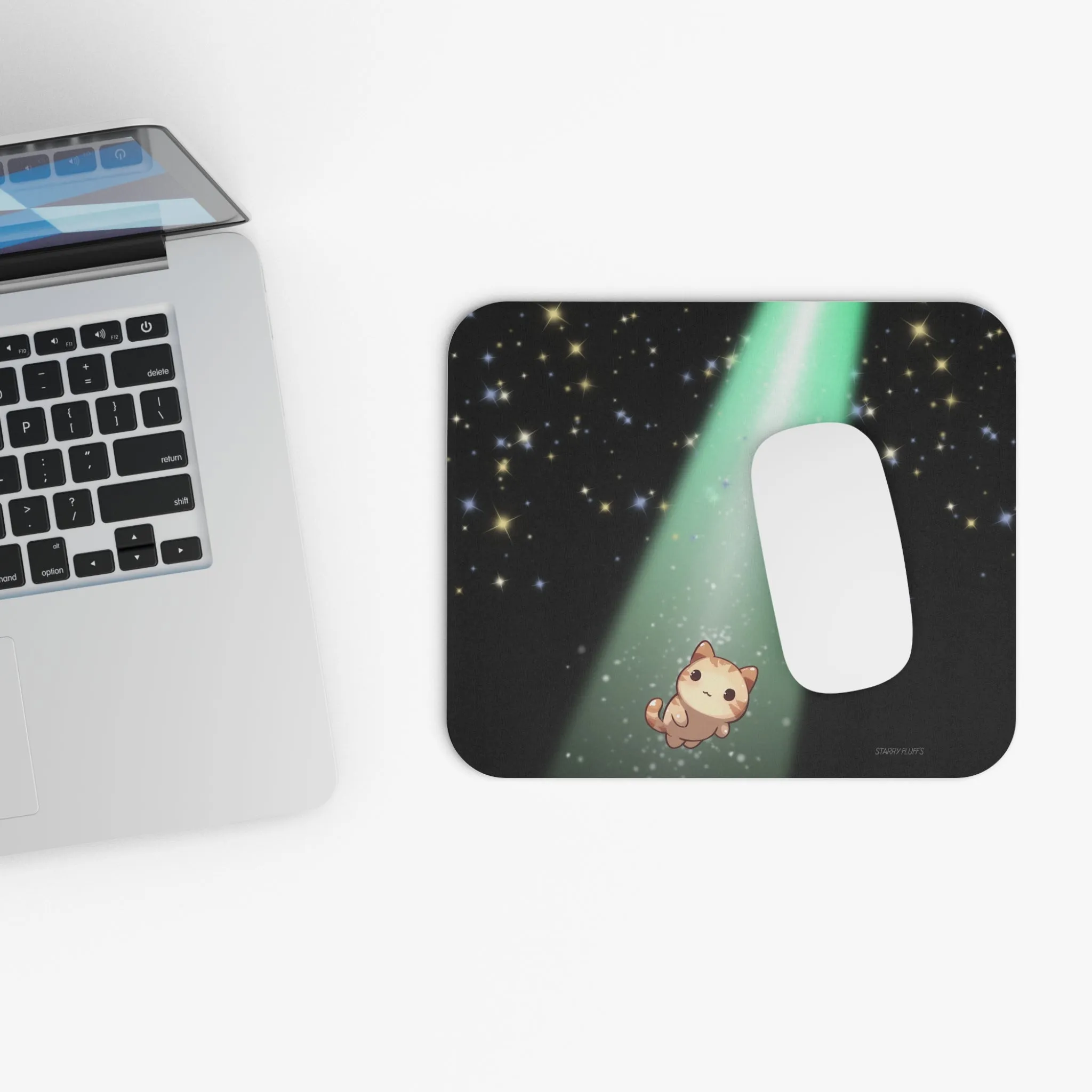 Starry Fluff's - Cosmo the Cat Beaming Mouse Pad