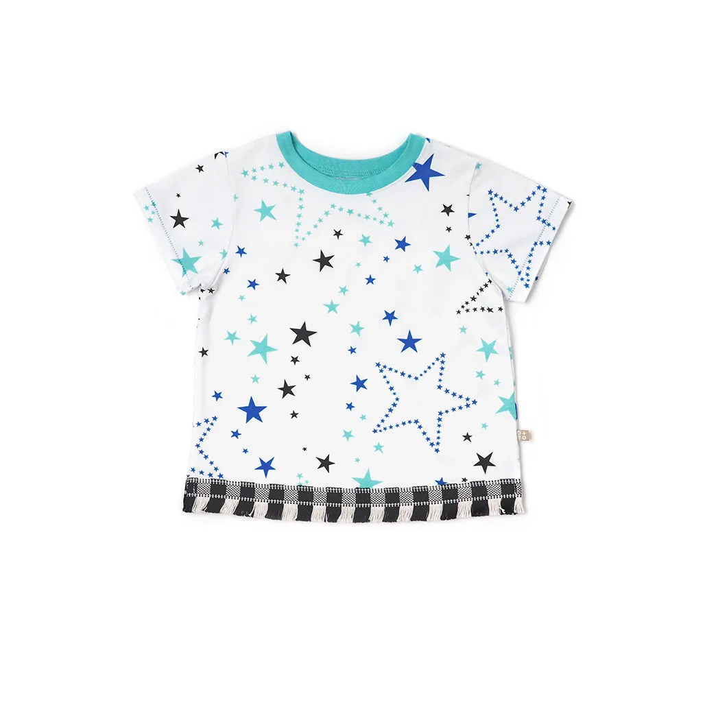 Starry Gaze Fringed Tee (Green)