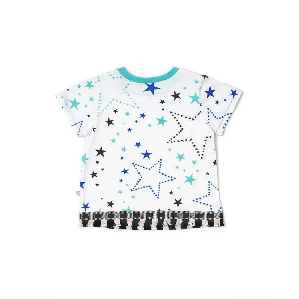 Starry Gaze Fringed Tee (Green)