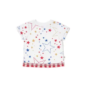 Starry Gaze Fringed Tee (Red)