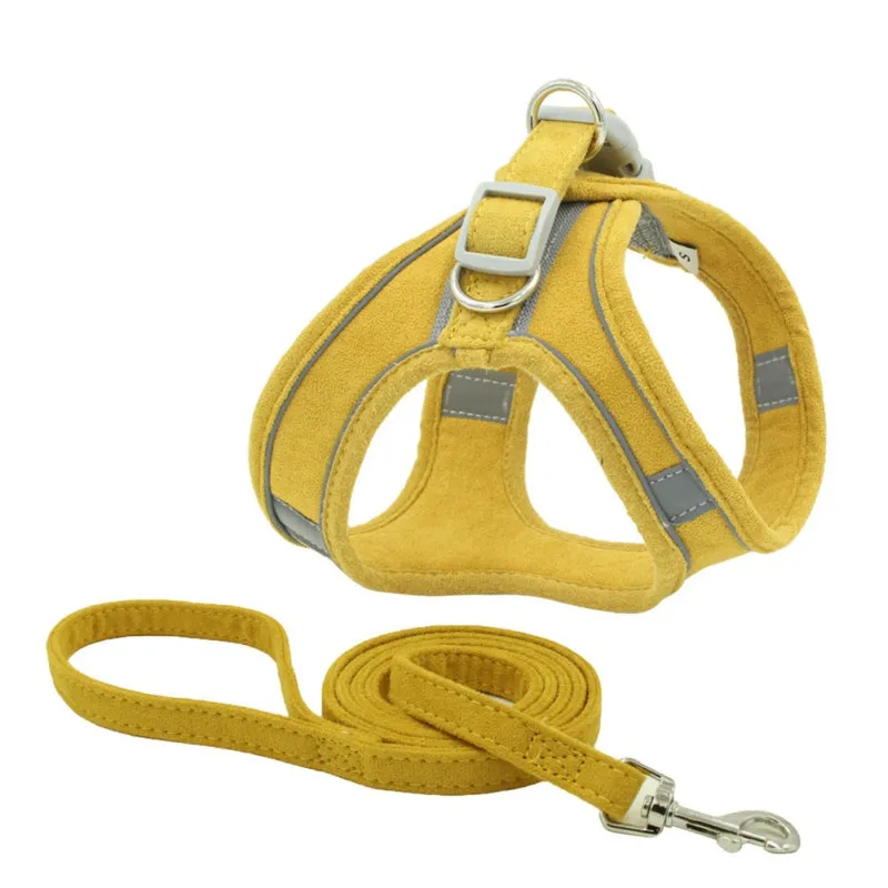 Suede Reflective Pet Chest Harness Vest