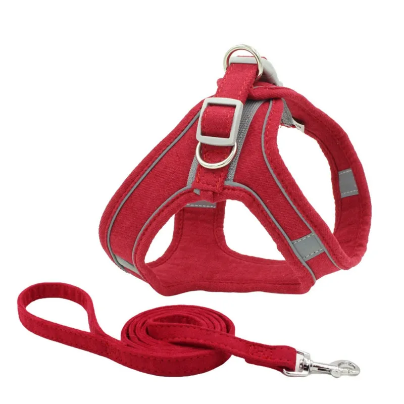 Suede Reflective Pet Chest Harness Vest