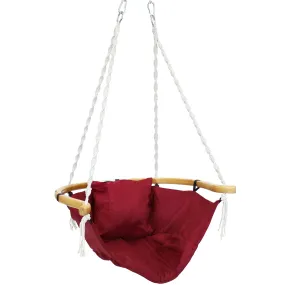 Sunnydaze Audrey Outdoor Hammock Chair with Cushion and Armrest - Red