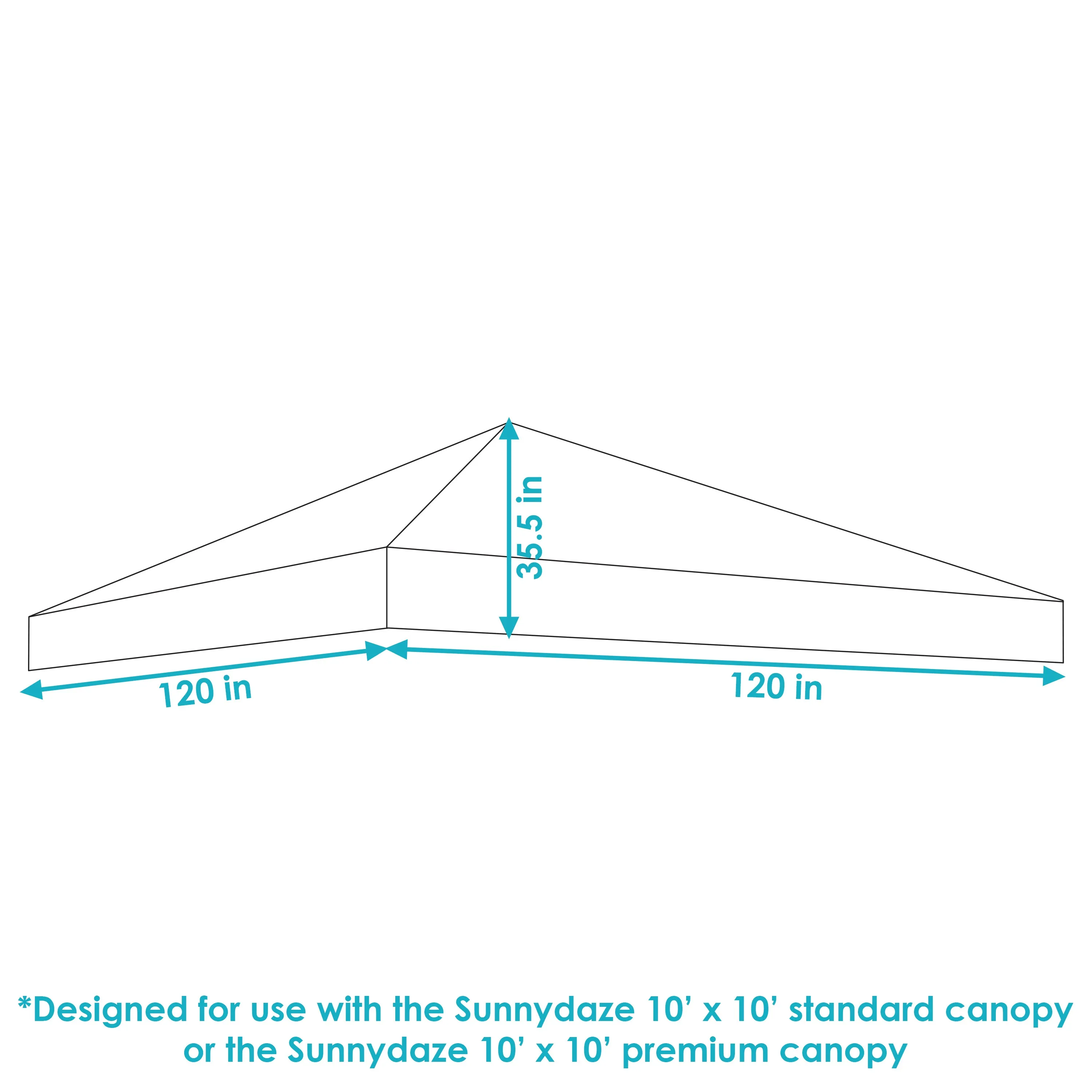 Sunnydaze Replacement Oxford Fabric Standard Pop-Up Canopy Shade