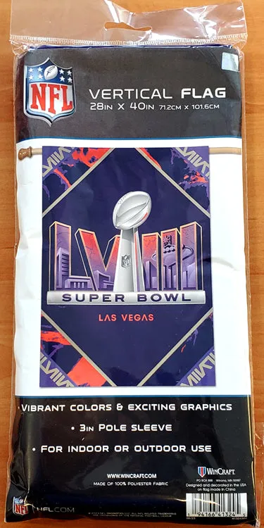 Super Bowl LVIII (Las Vegas 2024) Official NFL Championship Event 28x40 BANNER Flag - Wincraft Inc.