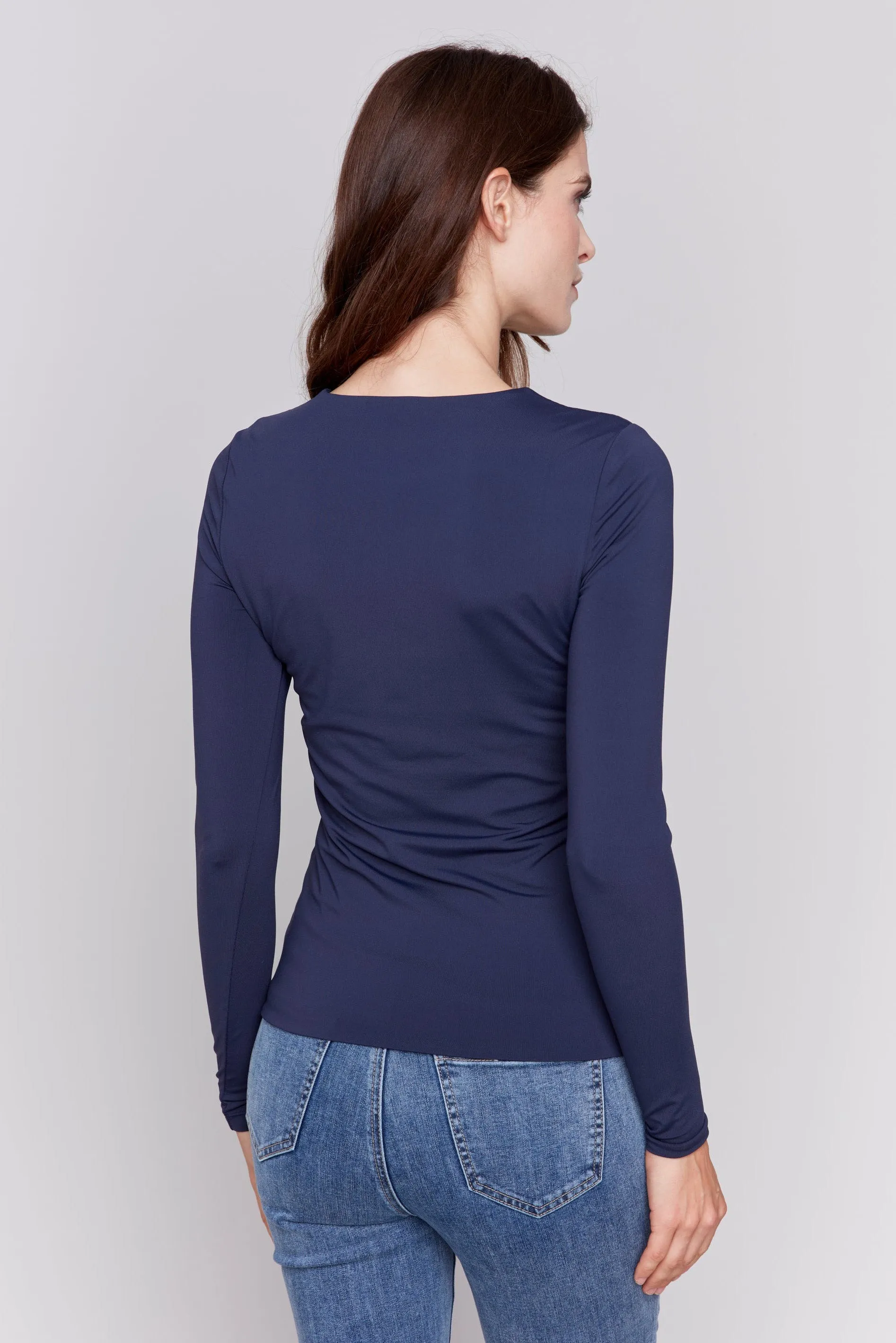 Super Stretch Knit Top Navy