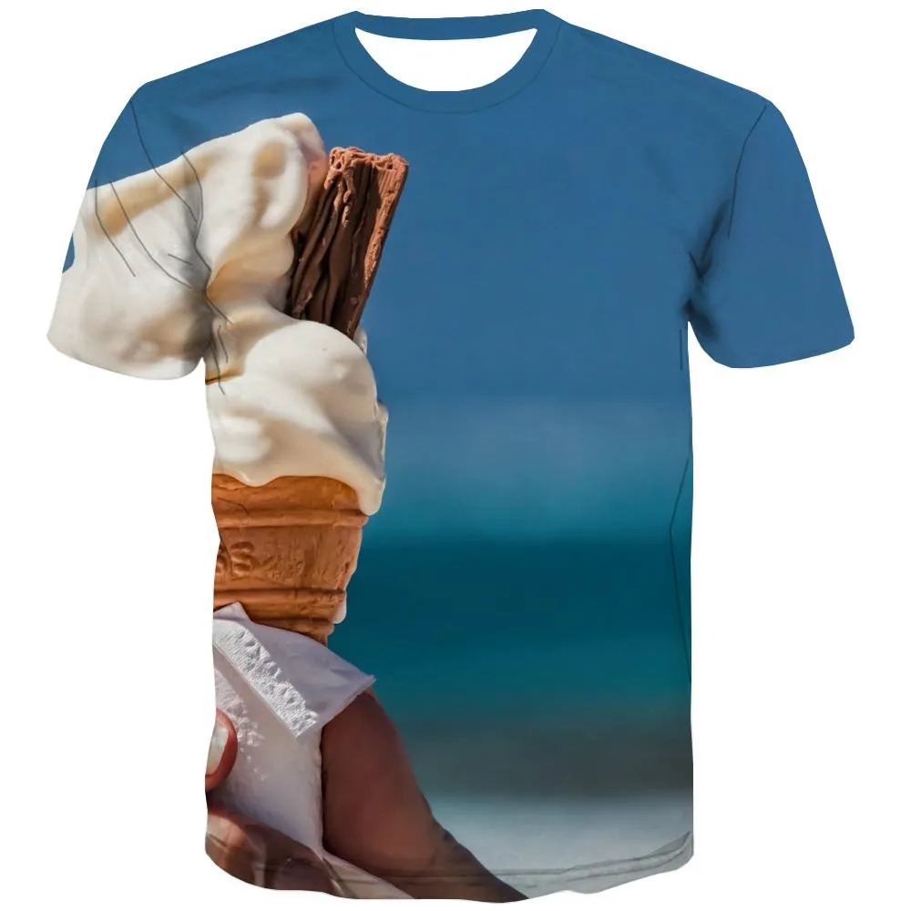 Sweet T-shirt Men Gourmet Tshirt Printed Icecream Tshirts Novelty Colourful Tshirts Cool