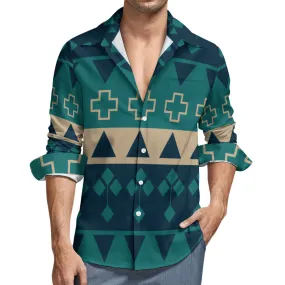 Teal Southwest One Pocket Long Sleeve Shirt