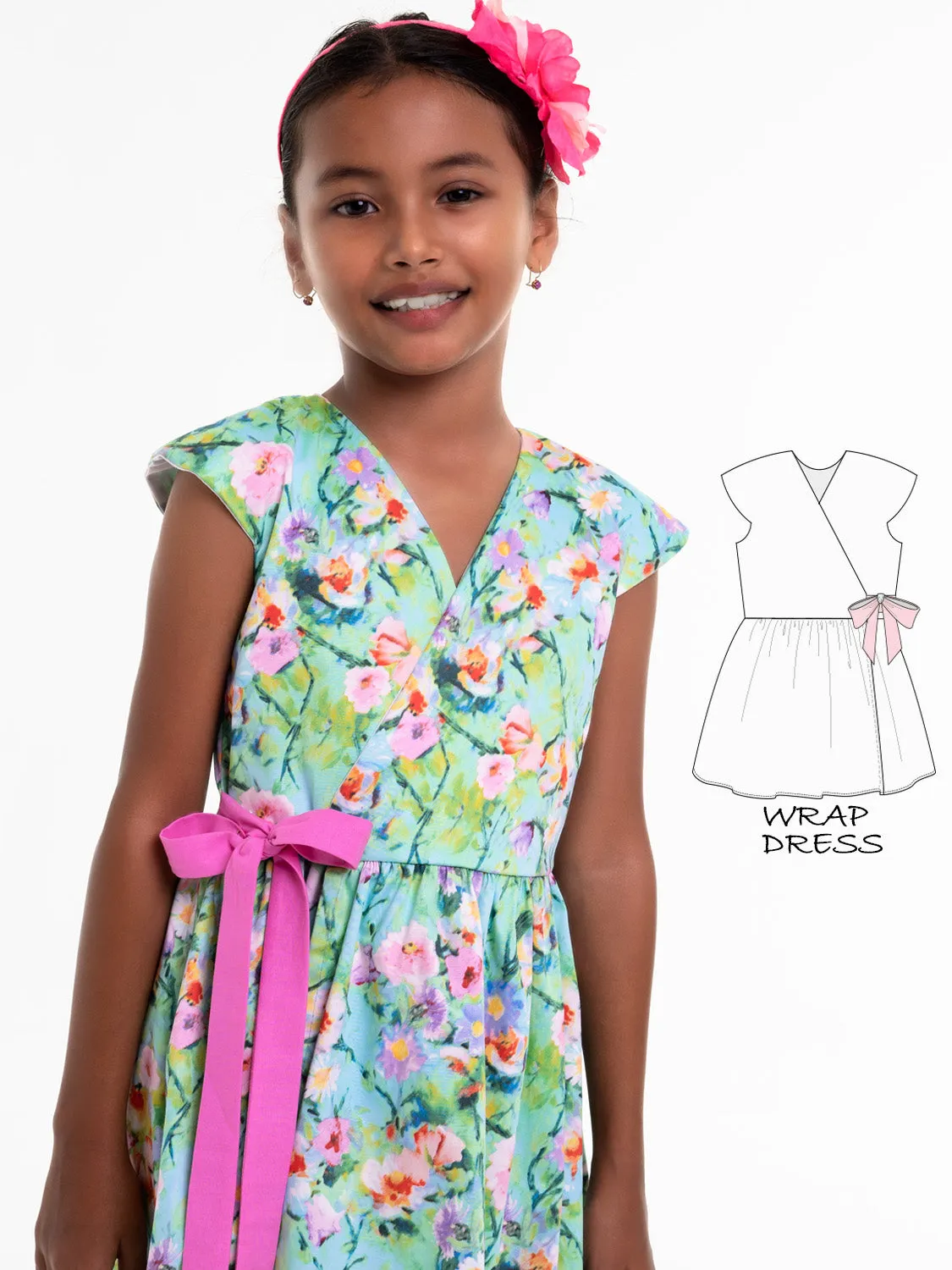 TESSA - Girls Wrap Dress Sewing Pattern