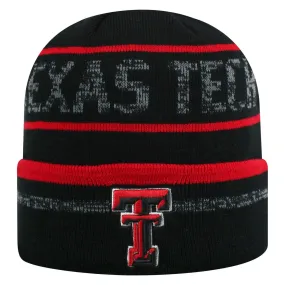 Texas Tech Red Raiders TOW Black Striped "Effect" Style Cuffed Knit Beanie Cap