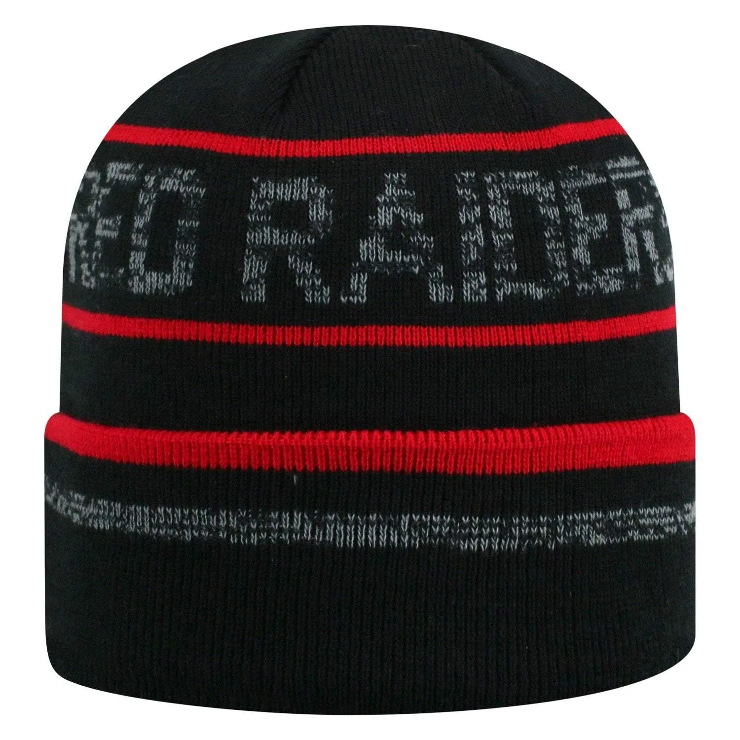 Texas Tech Red Raiders TOW Black Striped "Effect" Style Cuffed Knit Beanie Cap