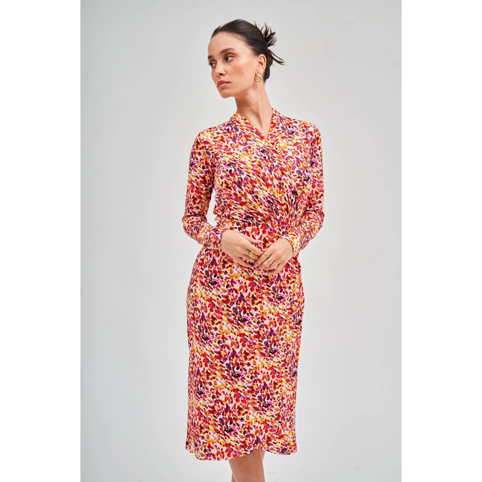 The Wrap Dress Tangerine by DF