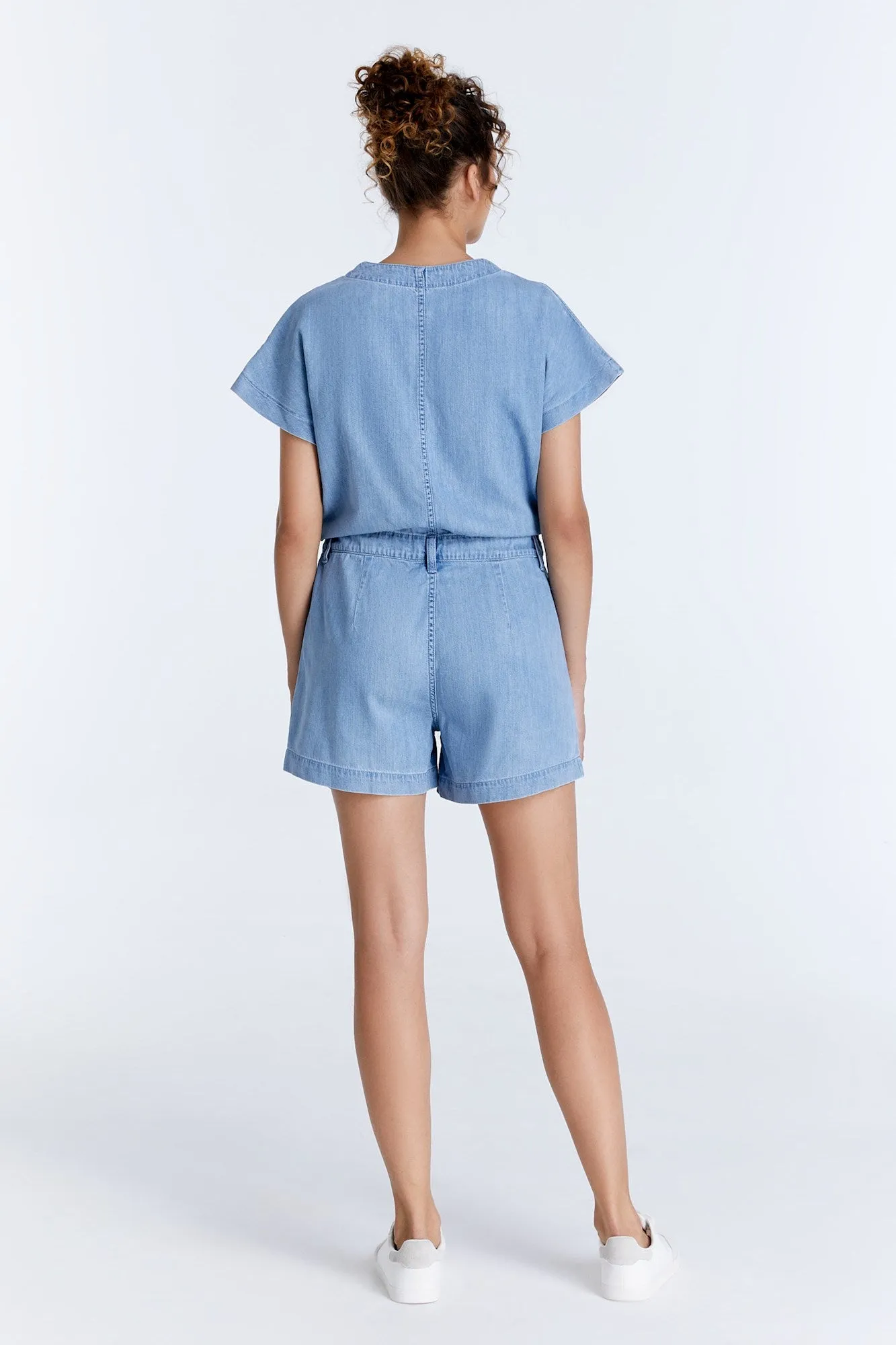 Tina Overall Shorts Light Blue