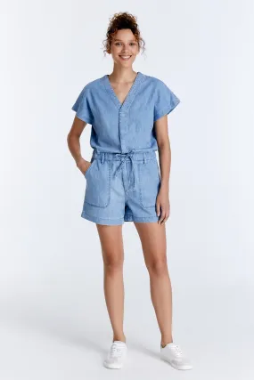 Tina Overall Shorts Light Blue