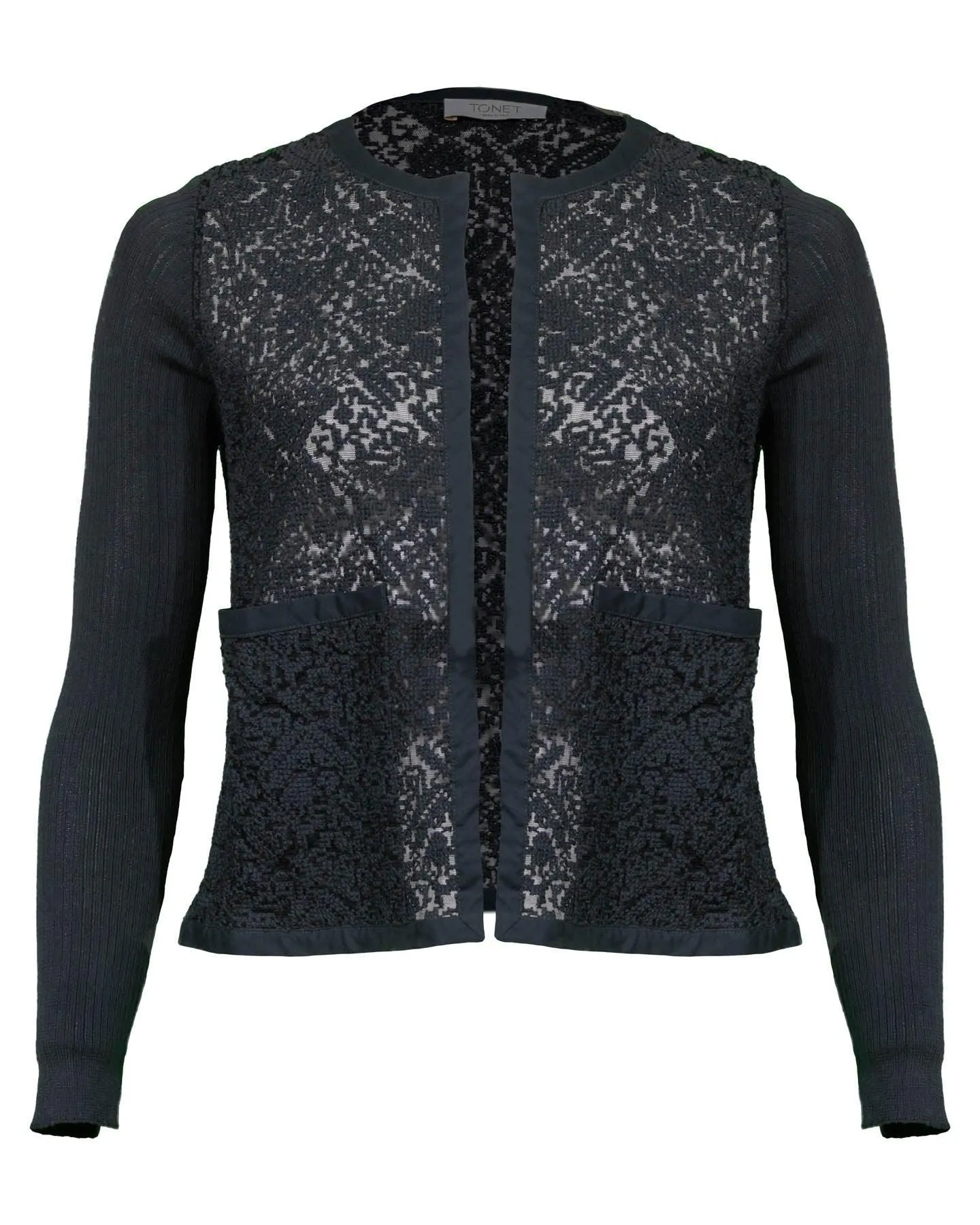 Tonet Embroidered Sheer Knit Cardigan