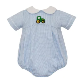 Tractor Knit Bubble- Blue Windowpane