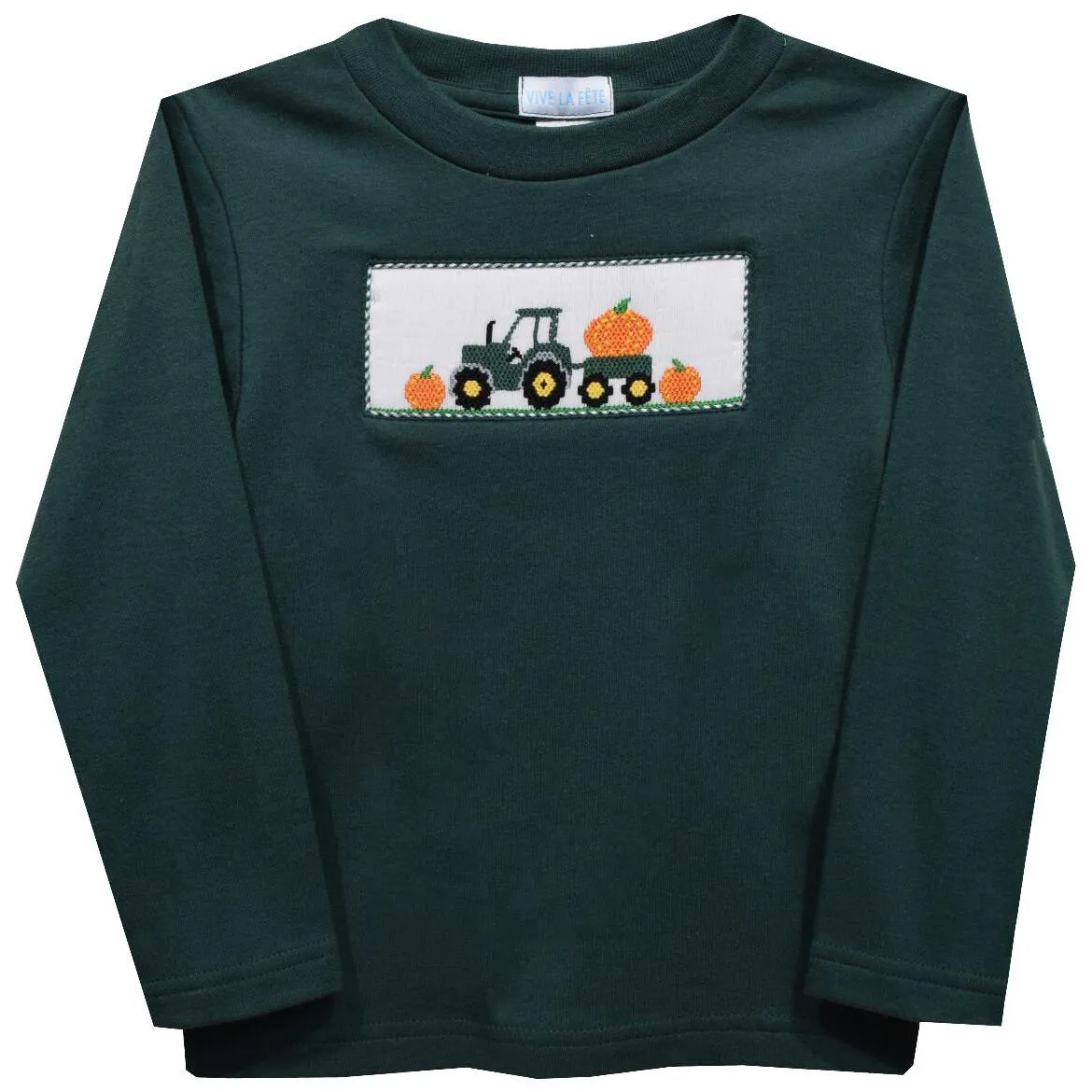 Tractor W/ Pumpkins Smocked LS Tee