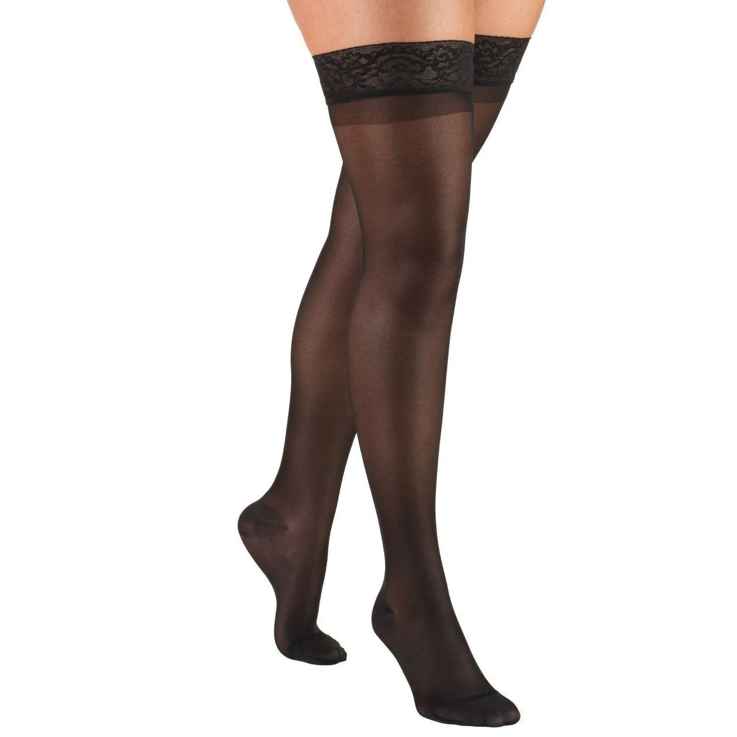 Truform Sheer Thigh High Support Stockings, 15-20 mmHg