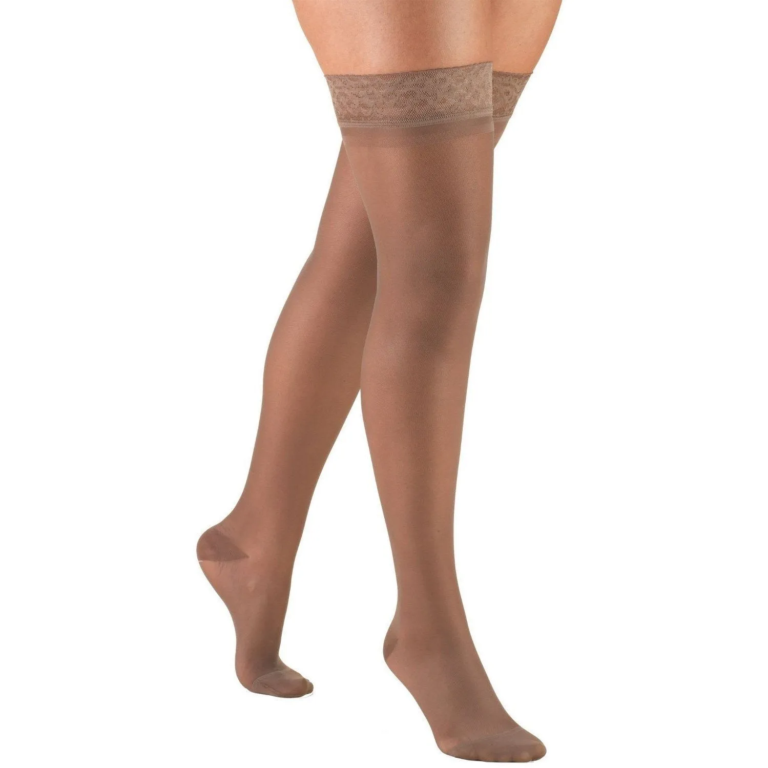 Truform Sheer Thigh High Support Stockings, 15-20 mmHg