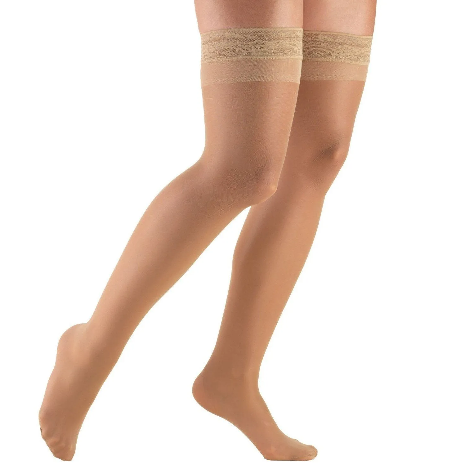 Truform Sheer Thigh High Support Stockings, 15-20 mmHg