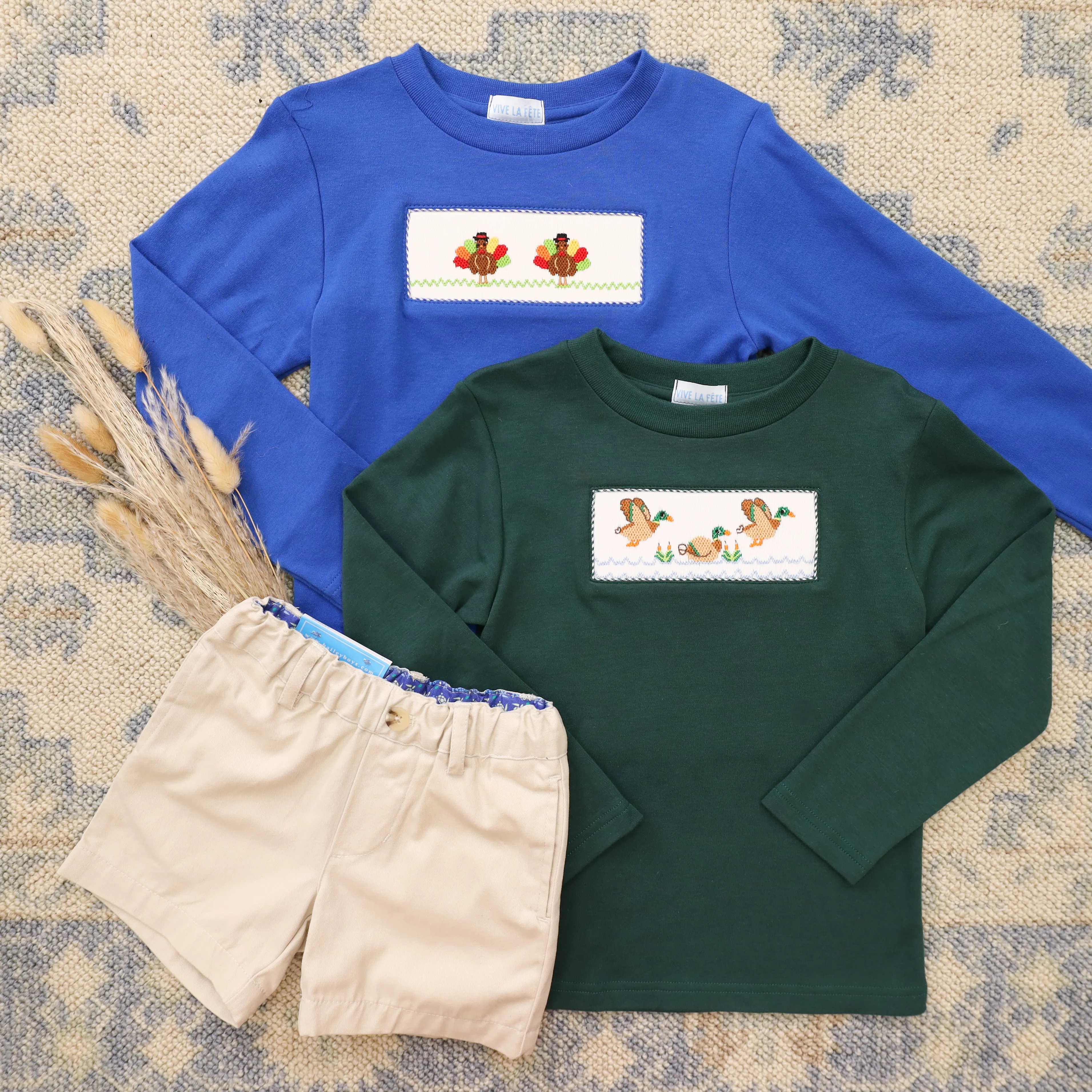 Turkey Smocked LS Tee