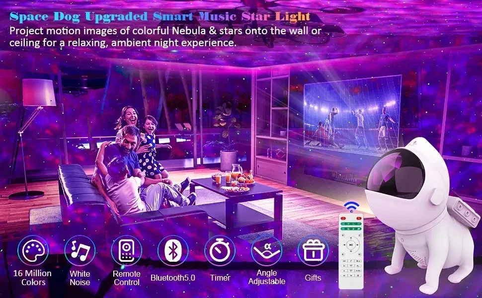 Universe light projector with relaxing sound emission for sleep