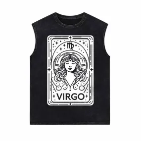 Virgo Tarot Card Horoscope Vintage Washed Vest Top