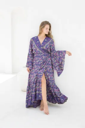 Vixen Maxi Dress - Iris Blue Print