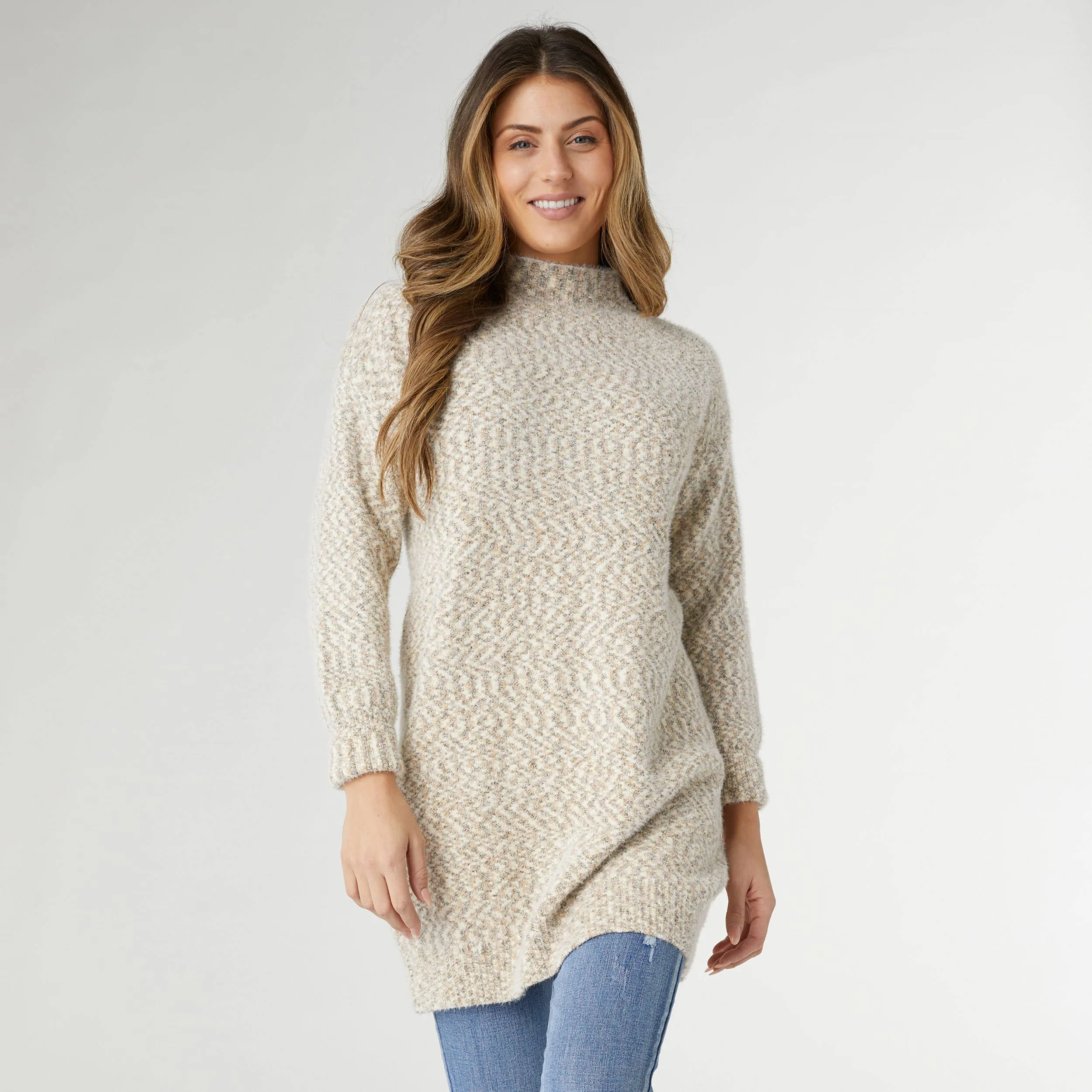 Wiicklow Mock Neck Tunic Sweater