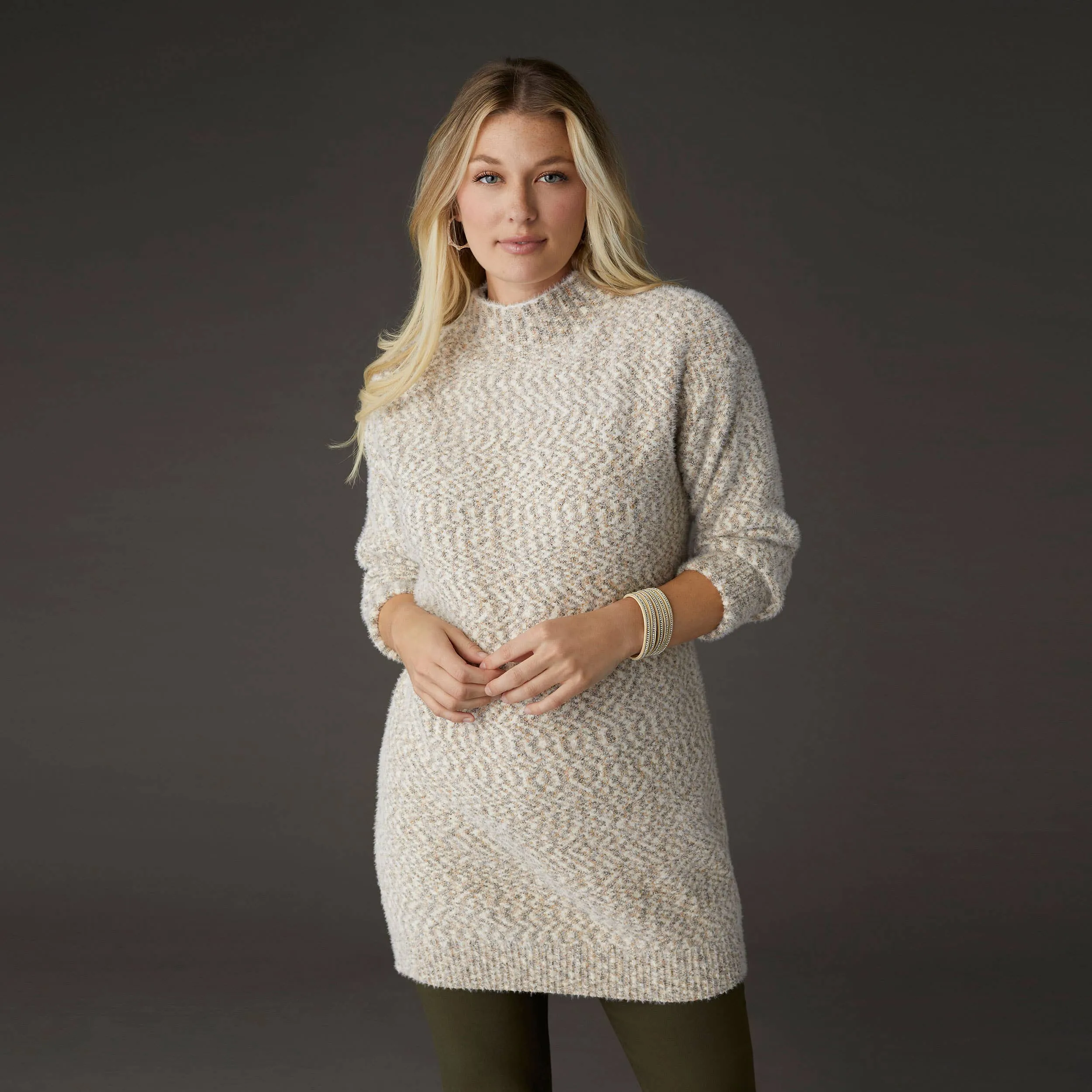 Wiicklow Mock Neck Tunic Sweater