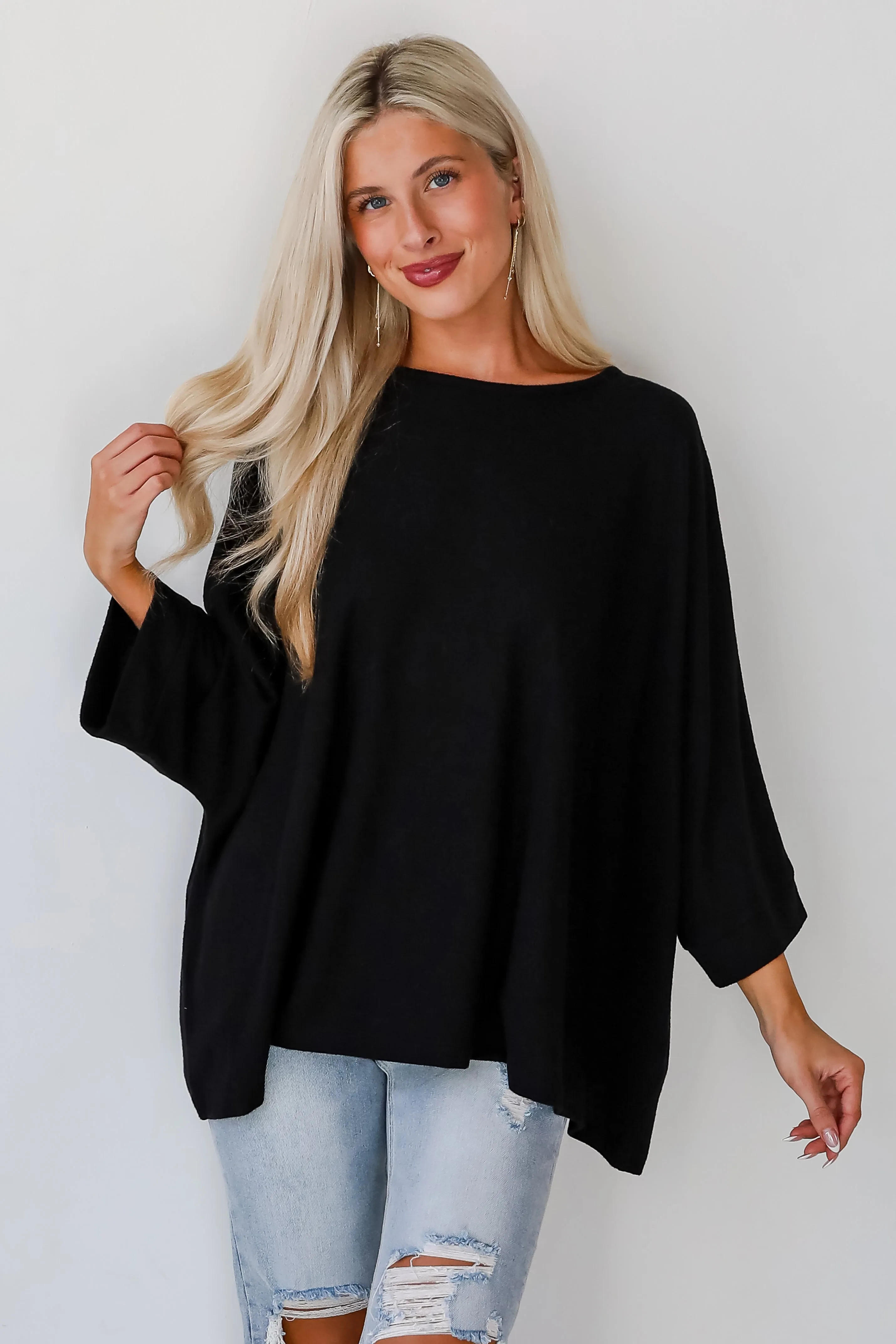 Winning Pick Oversized Soft Knit Top