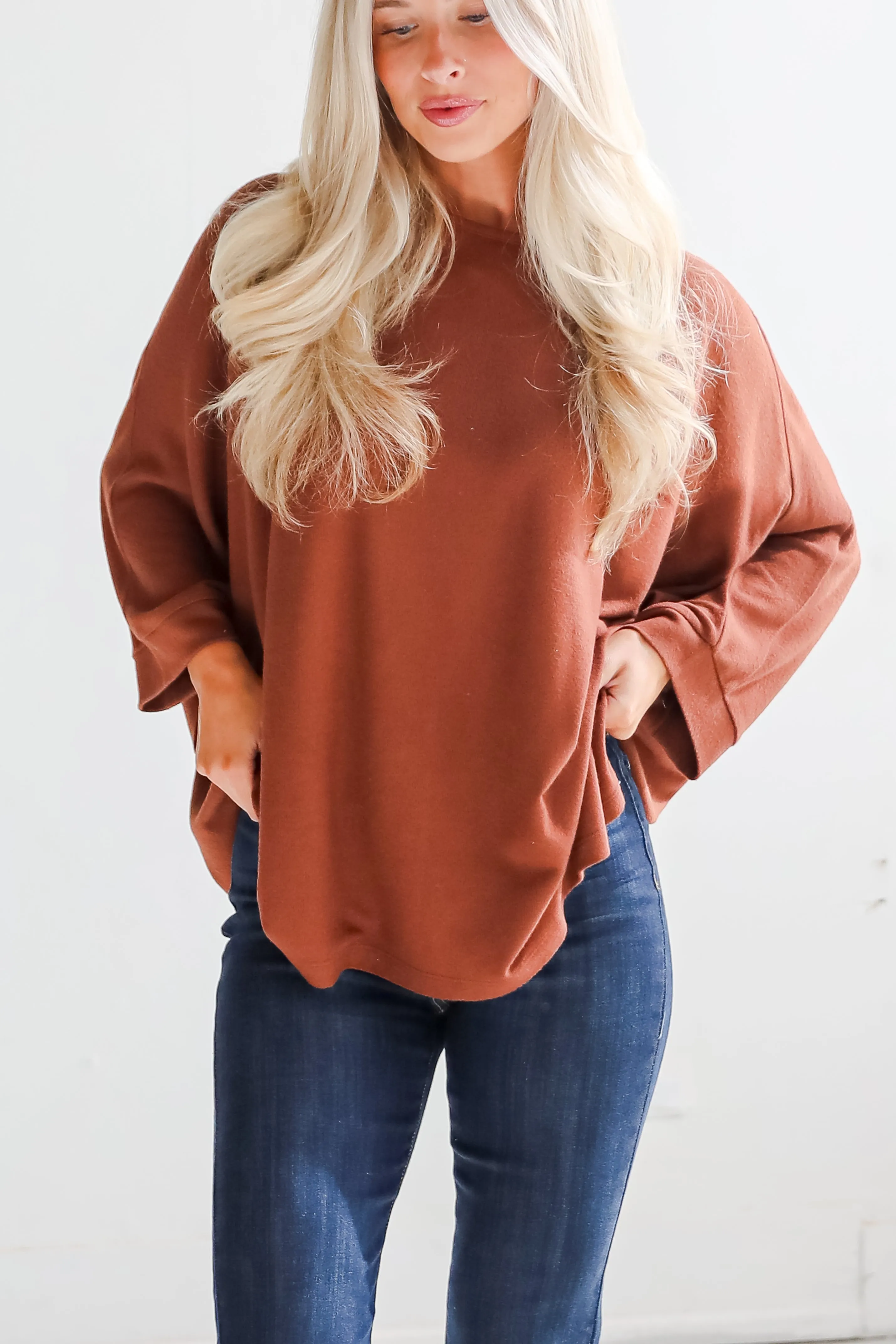 Winning Pick Oversized Soft Knit Top