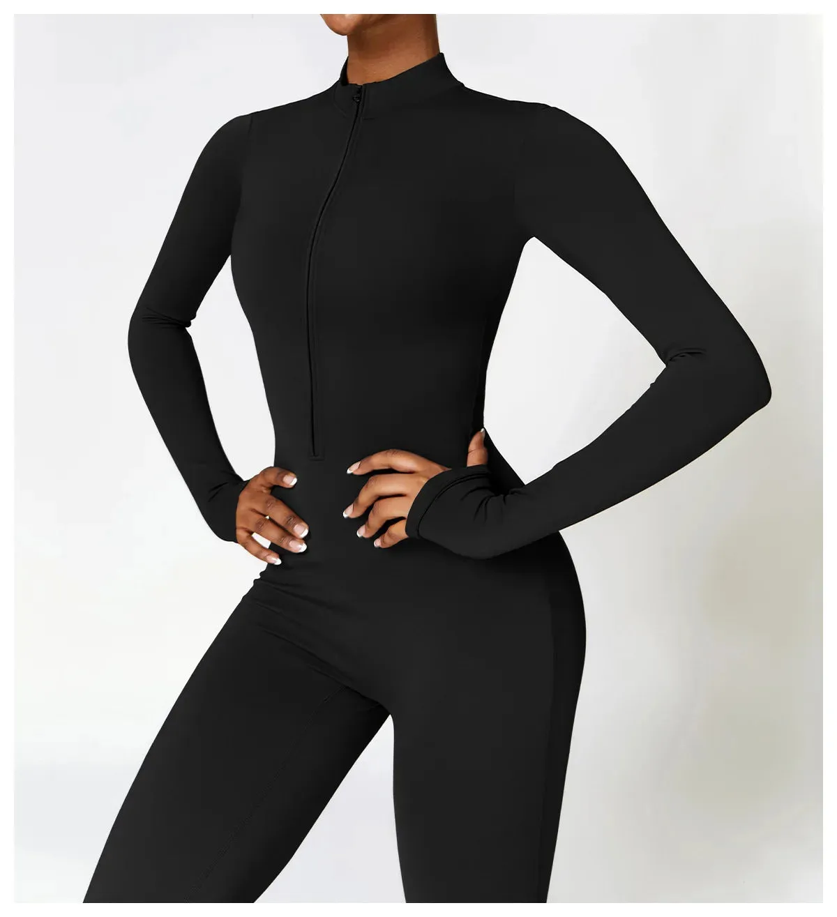 Women’s Gym Jumpsuit with Fleece Lining Winter Workout Outfit