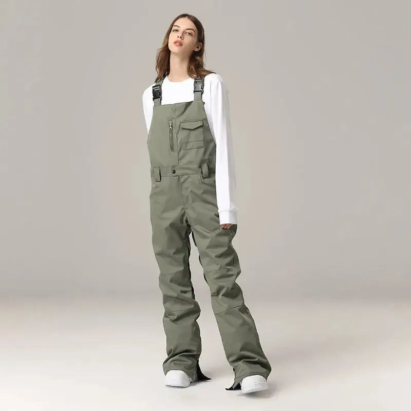 Women's High Waist Ski Bibs Snow Overalls