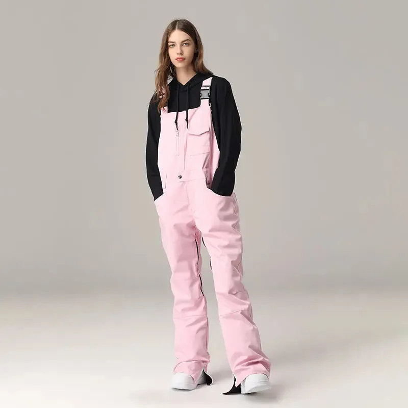 Women's High Waist Ski Bibs Snow Overalls